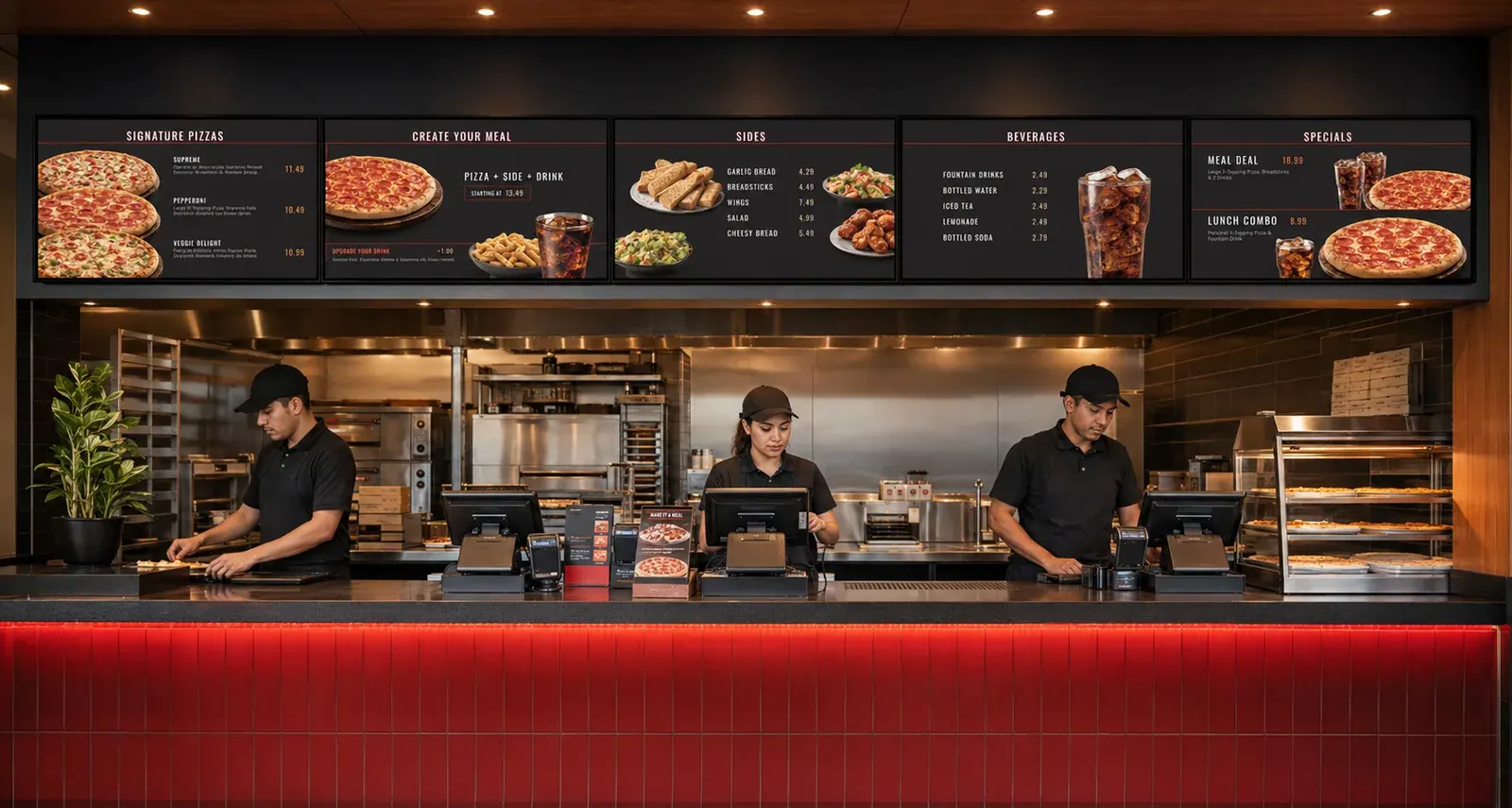 Pizza Hut digital menu boards