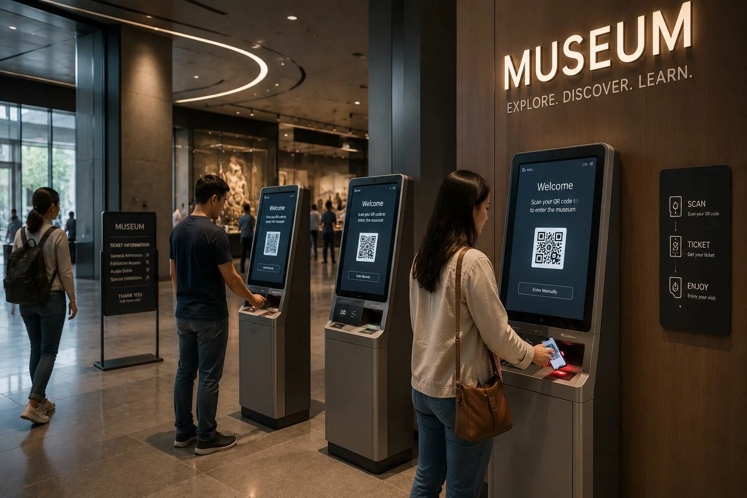 Self service museum kiosk