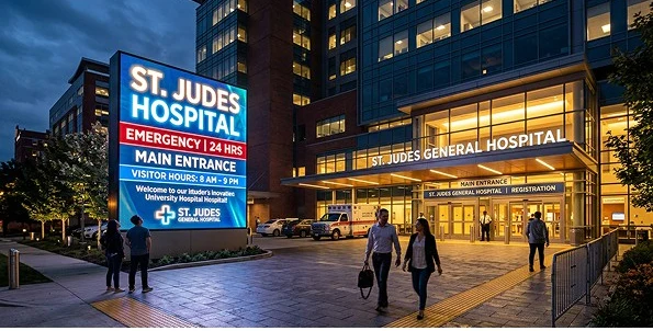 Hospital entrance LED displays