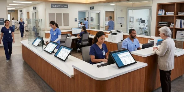 Reception counter displays