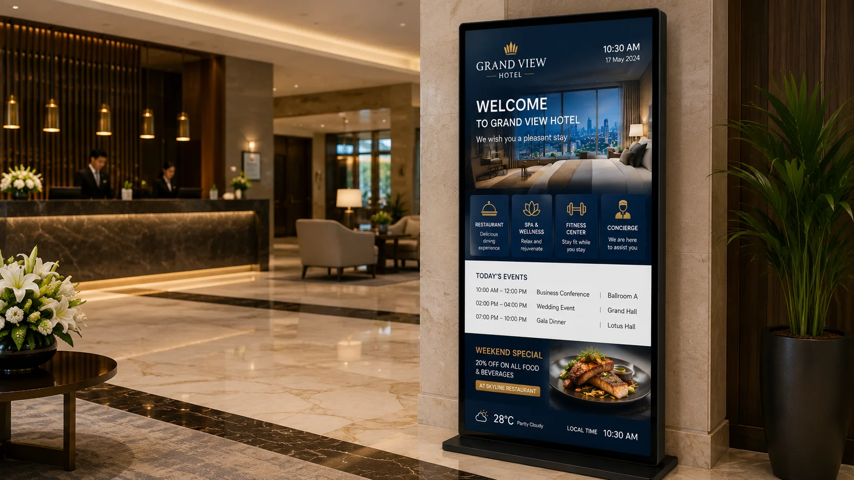 Hospitality digital standee