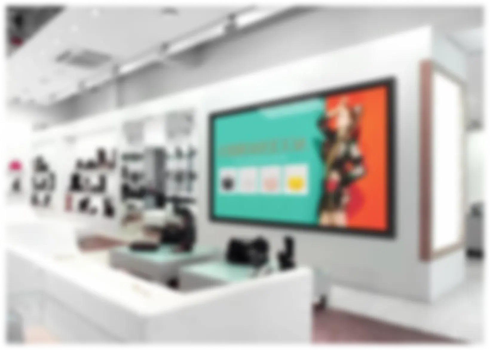 Retail store with digital screens and LED walls